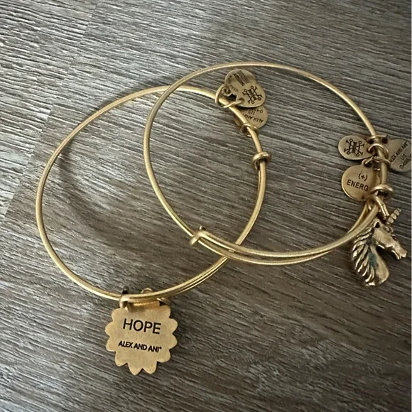 Alex and Ani Daisy and Unicorn charm bangles - Picture 2 of 2